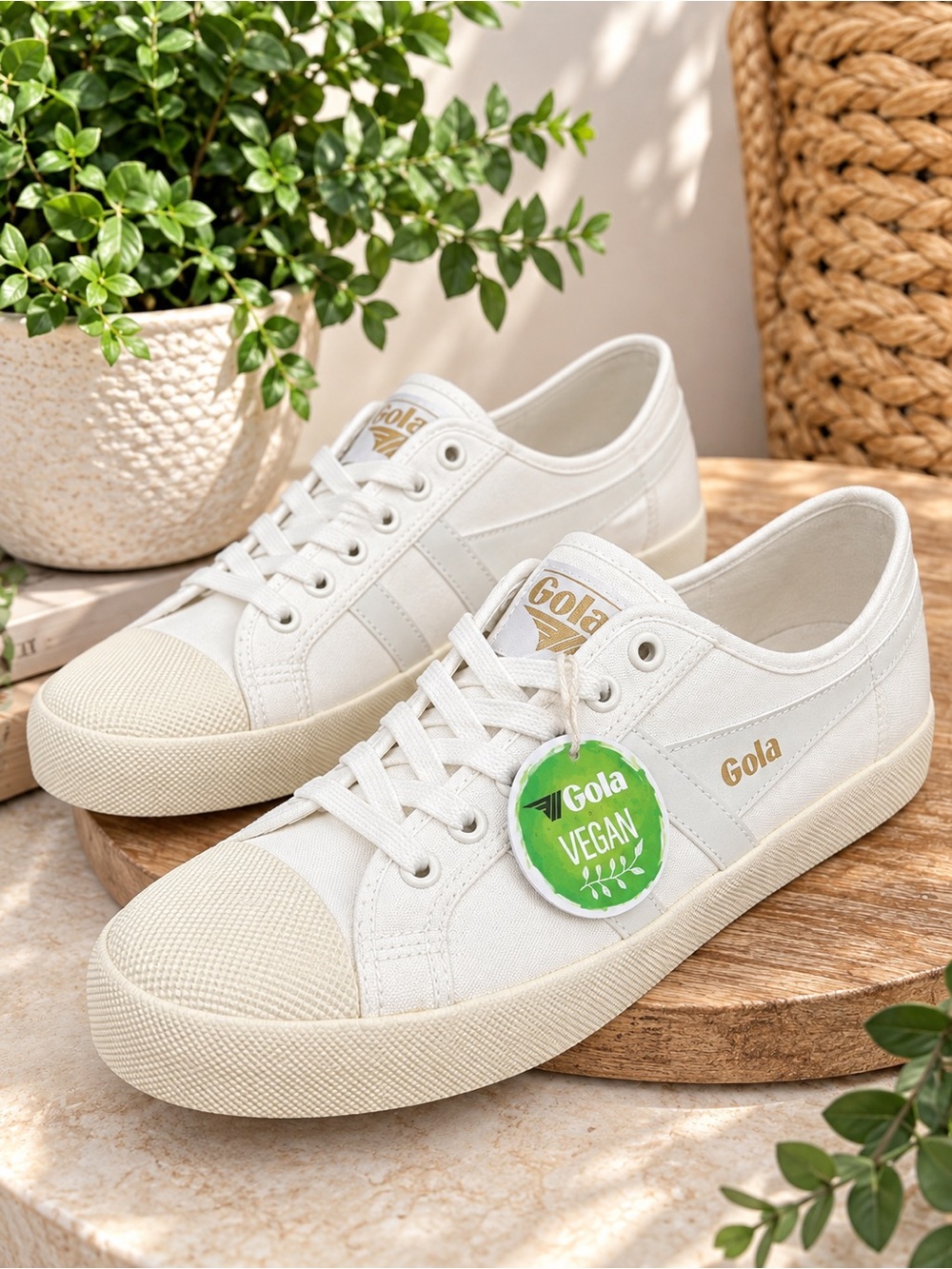 Gola Coaster Vegan Women’s Size 9 Off White Canvas Sneakers NWT #3